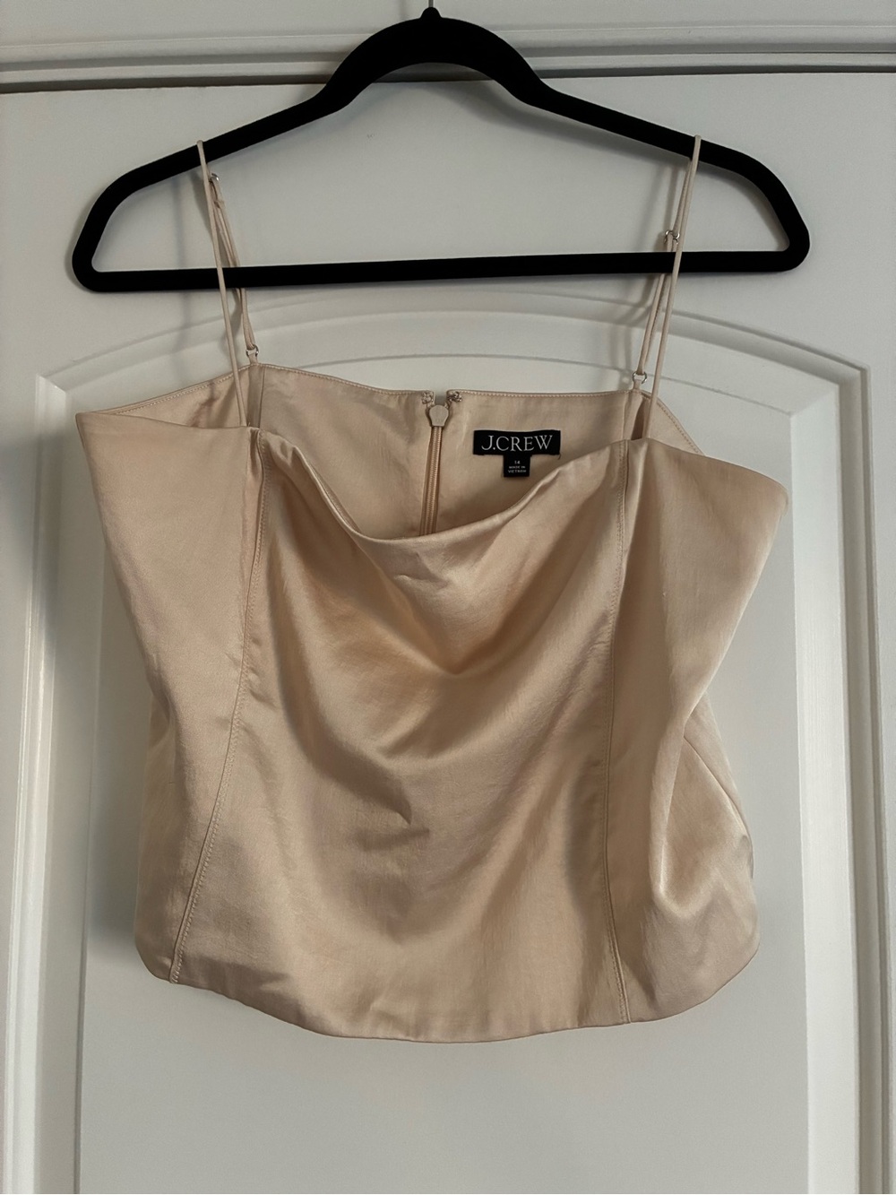 J. Crew Satin Cowl Neck Camisole in Champagne Beige